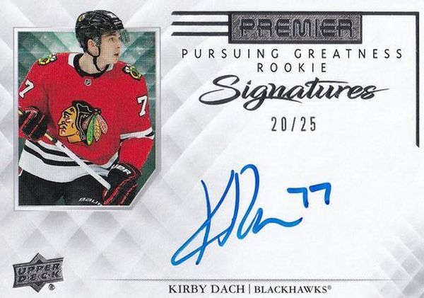 AUTO RC karta KIRBY DACH 19-20 UD Premier Pursuing Greatness Rookie Signatures /25